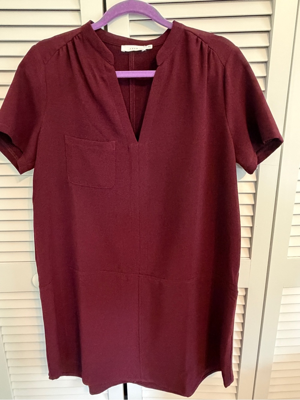 Burgundy shift dress by Lush
